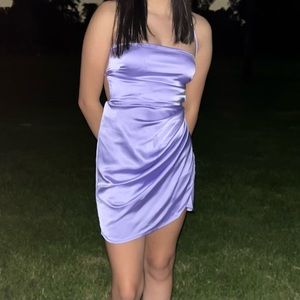 PURPLE SATIN DRESS